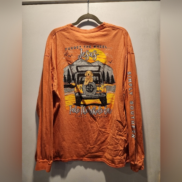 Simply Southern Women's Long Sleeve Tee in Warm Orange - Picture 2 of 3